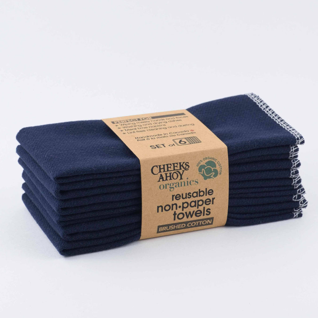 Non-Paper Towels - Organic Brushed Cotton : Earth Tones / 12-pk