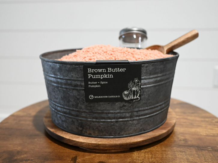Metal Bucket & Wooden Lid- Candle Bar Wax Bead Container