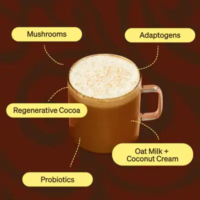 Mocha SuperLatte (14 Servings) | Instant Mocha Latte with Adaptogens, Mushrooms and Probiotics