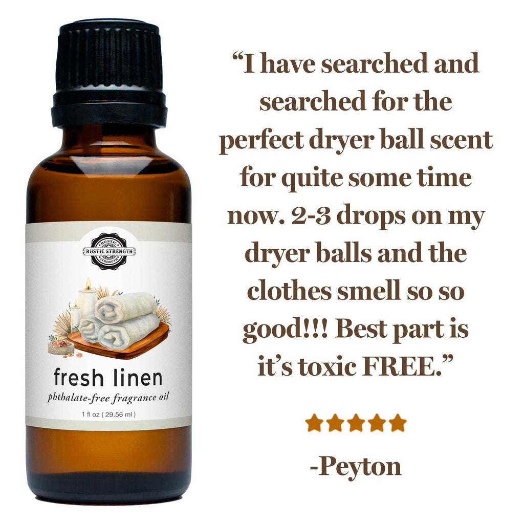 Fresh Linen Phthalate-Free Fragrance Oil: - 1 oz Retail Glass Vials