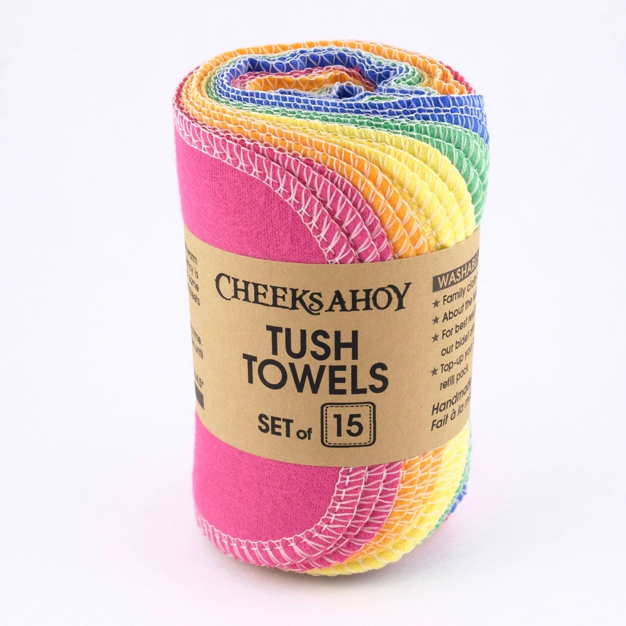 Tush Towels - Reusable Toilet Tissue: Black / 25-pack