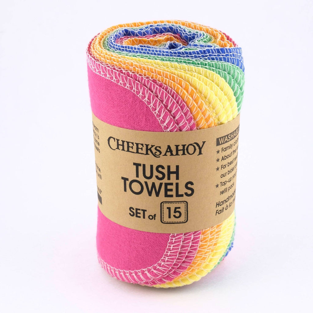 Tush Towels - Reusable Toilet Tissue: White / 25-pack