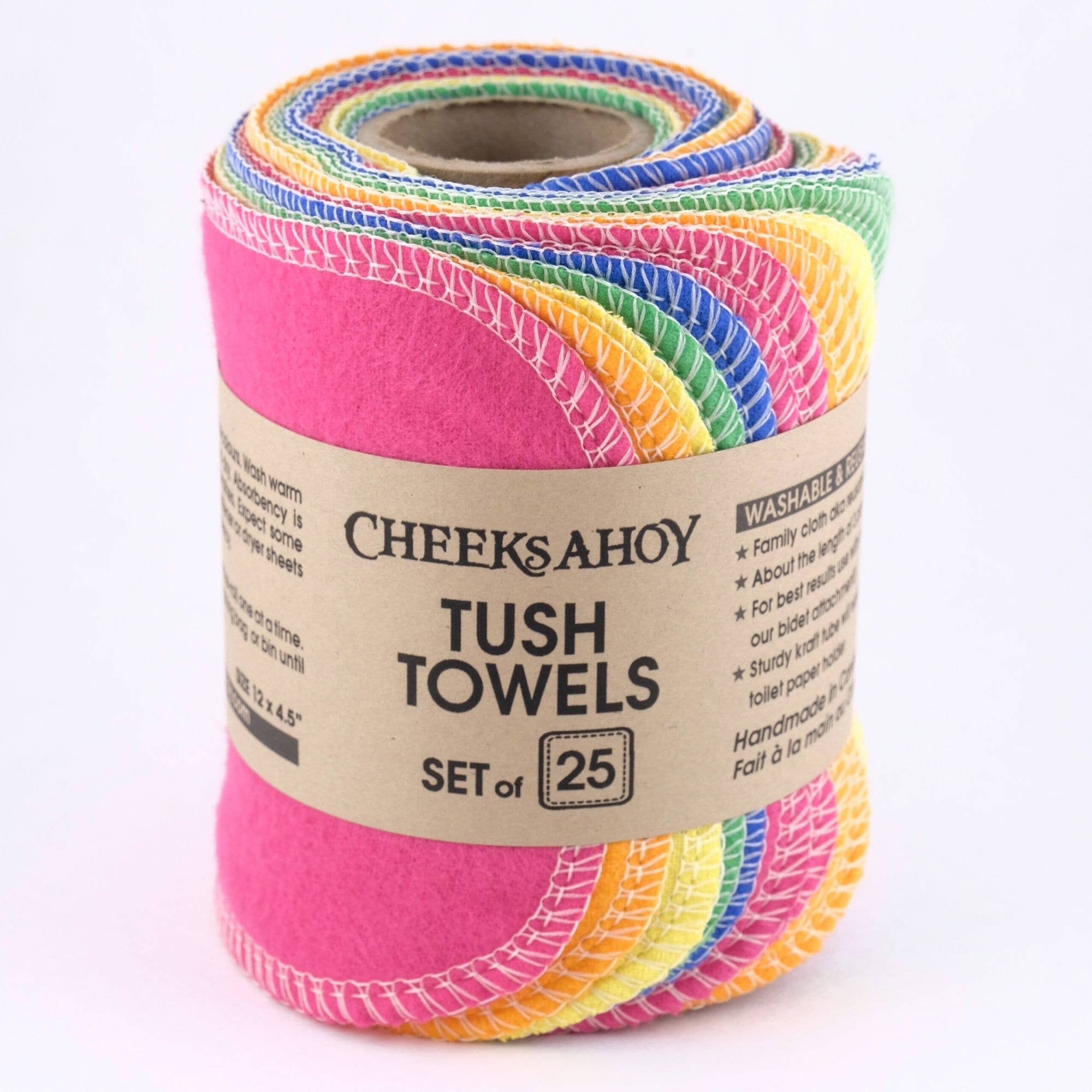 Tush Towels - Reusable Toilet Tissue: Black / 25-pack