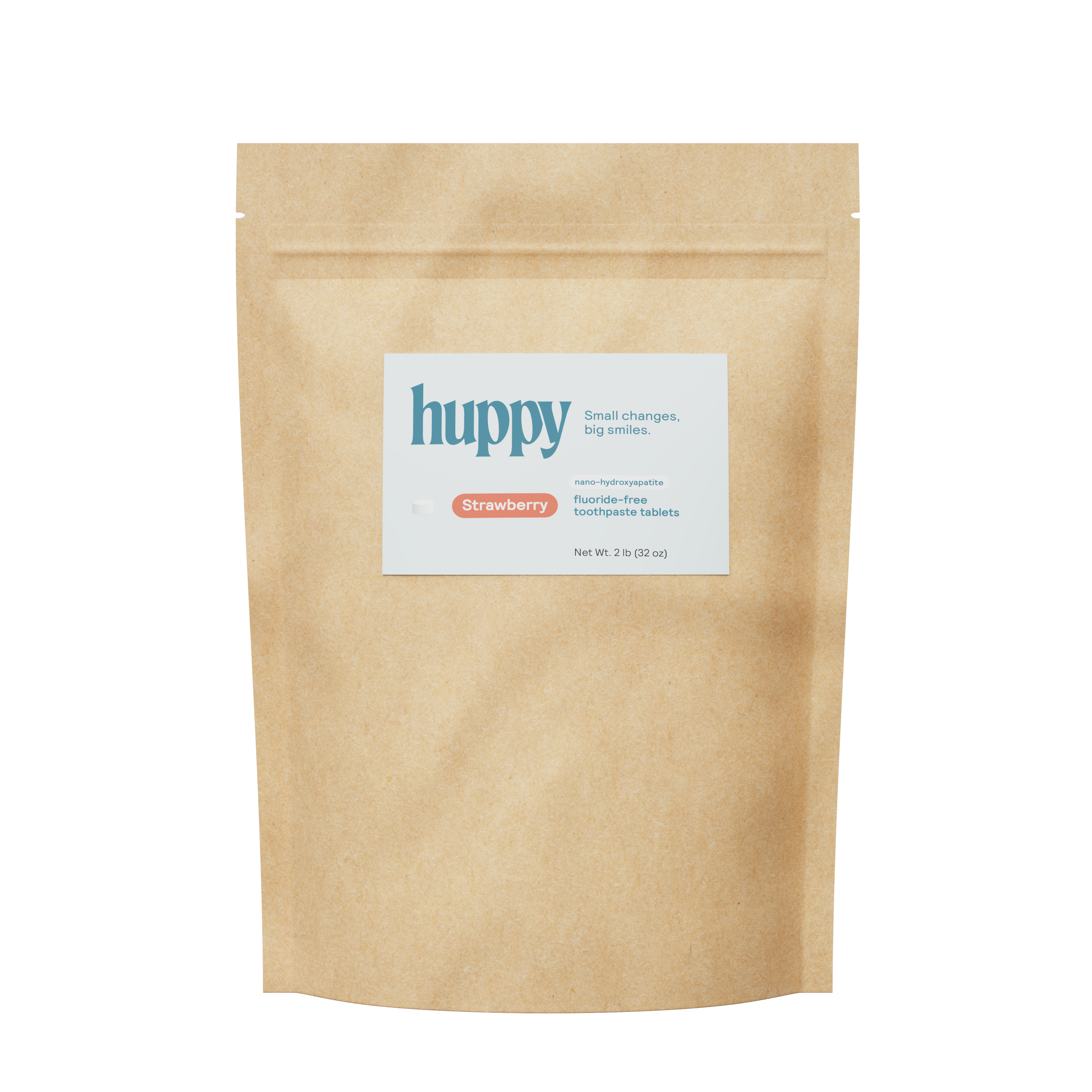 Fluoride-Free Toothpaste Tablets | Bulk 32oz | Strawberry