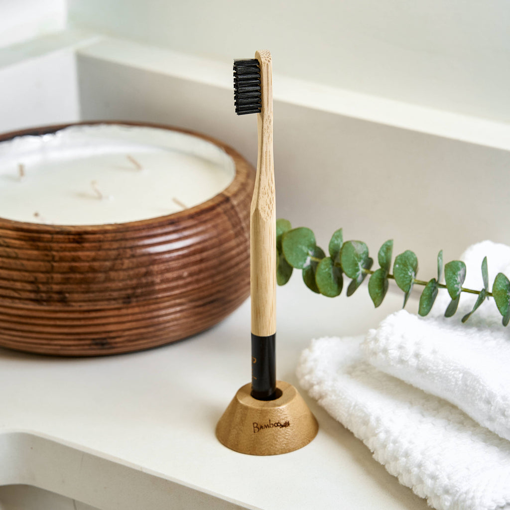 Bamboo Toothbrush Stand: Flat
