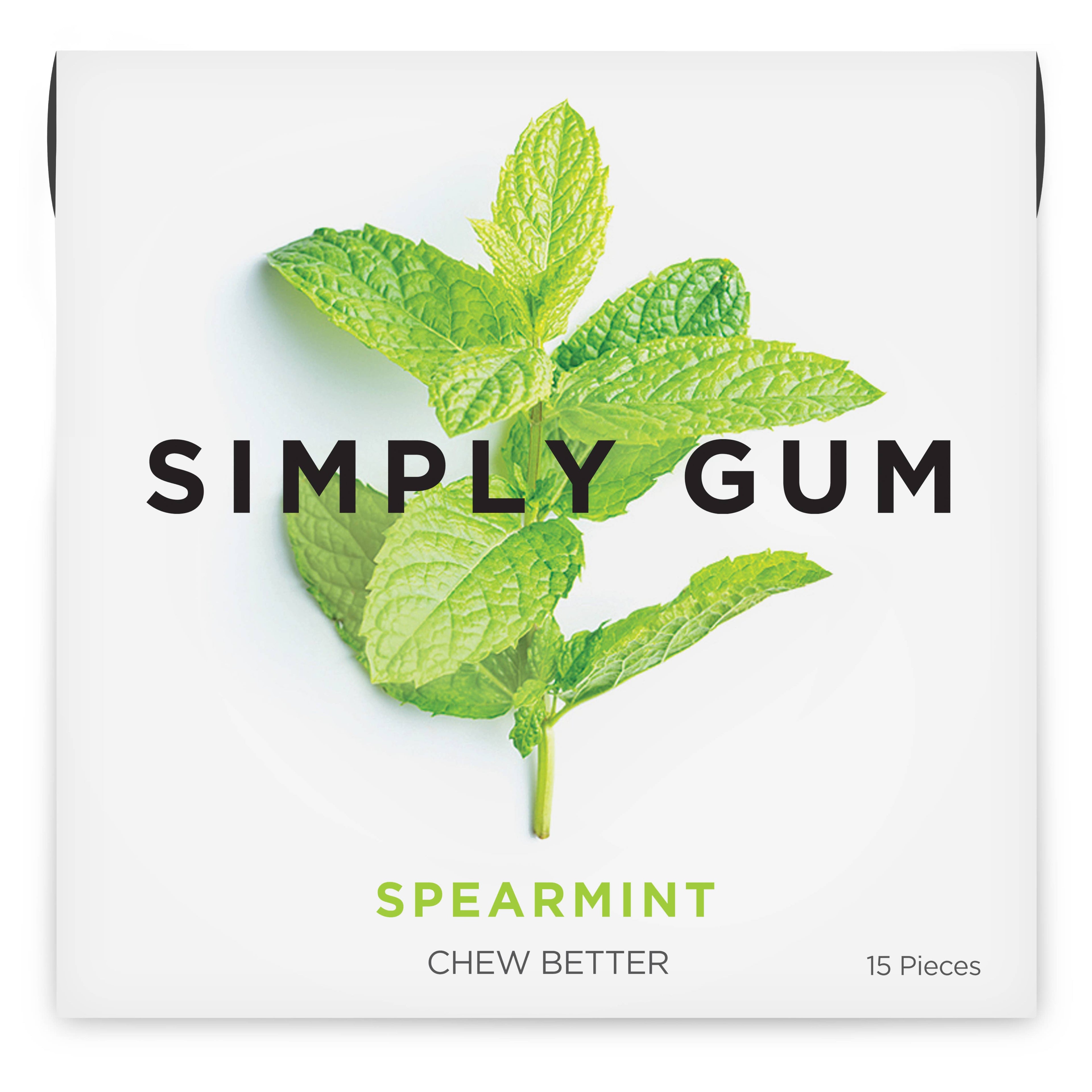 Spearmint Chewing Gum - Natural + Plastic-Free | 12 Pack