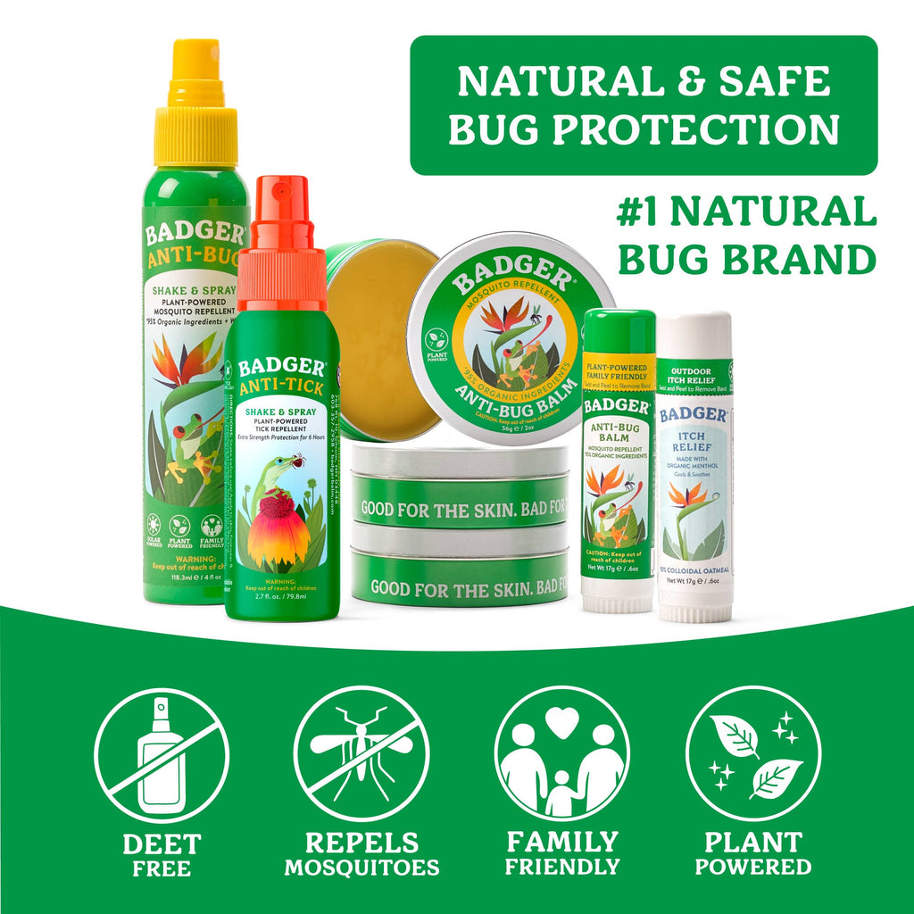 Badger Tick Spray, All Natural Tick Repellent, Deet-Free: 2.7 fl oz Aluminum Bottle