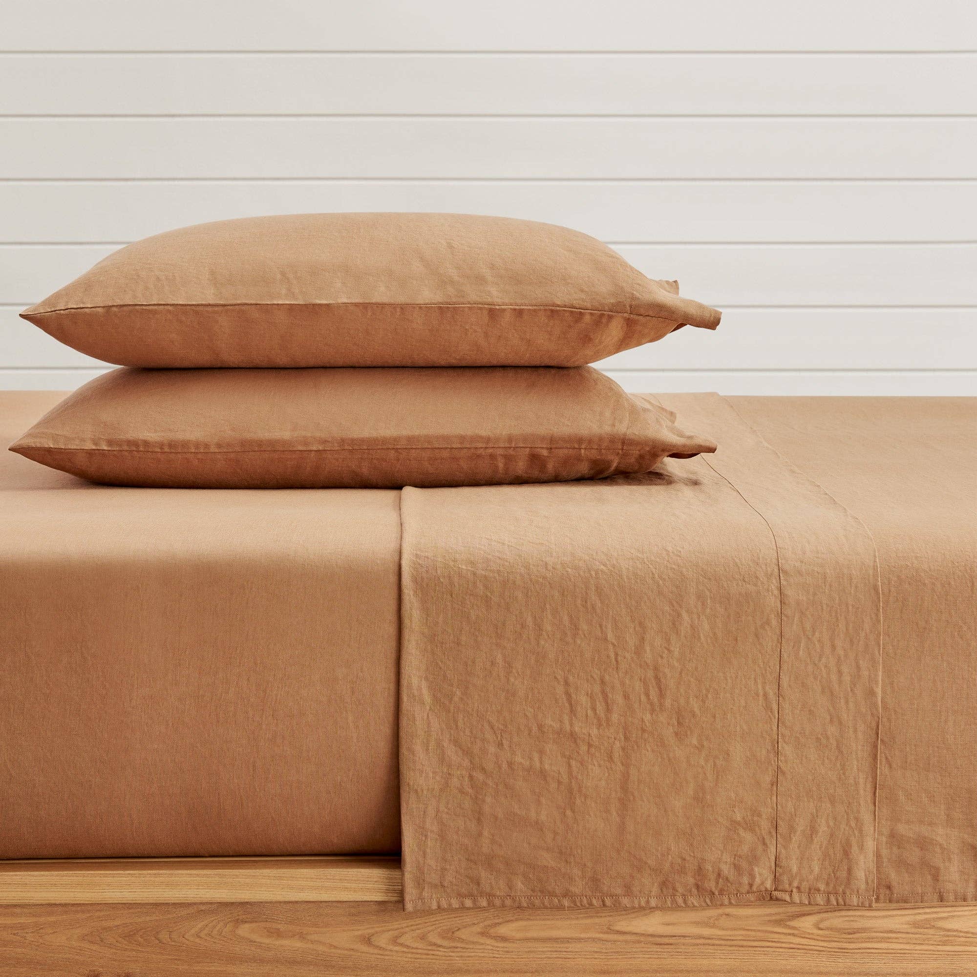 French Flax Washed Linen Sheet Set: White / Cal King