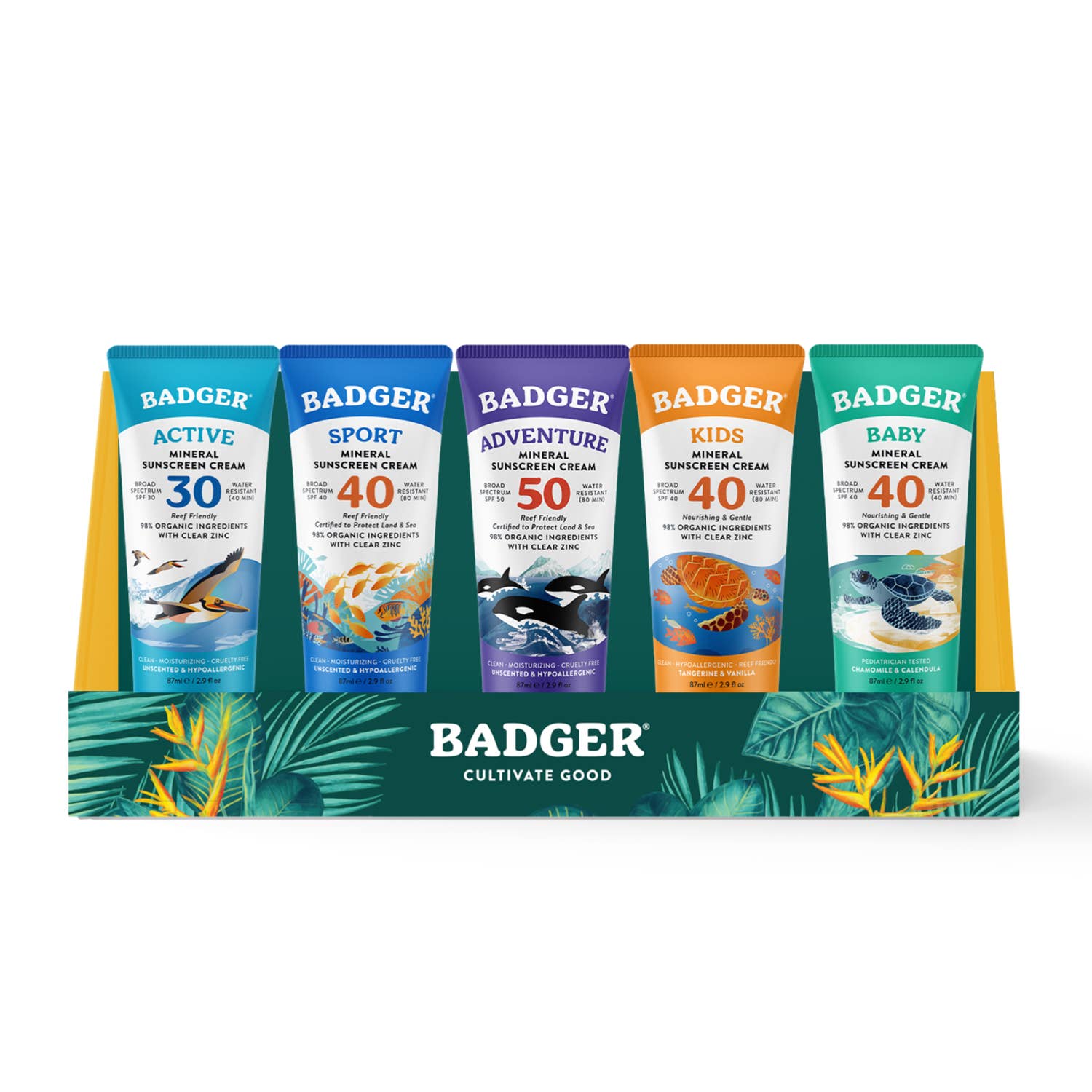 Badger Fully Stocked Sunscreen Countertop Display 21 pcs