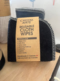 Reusable Cloth Wipes / Black / Cheeks Ahoy