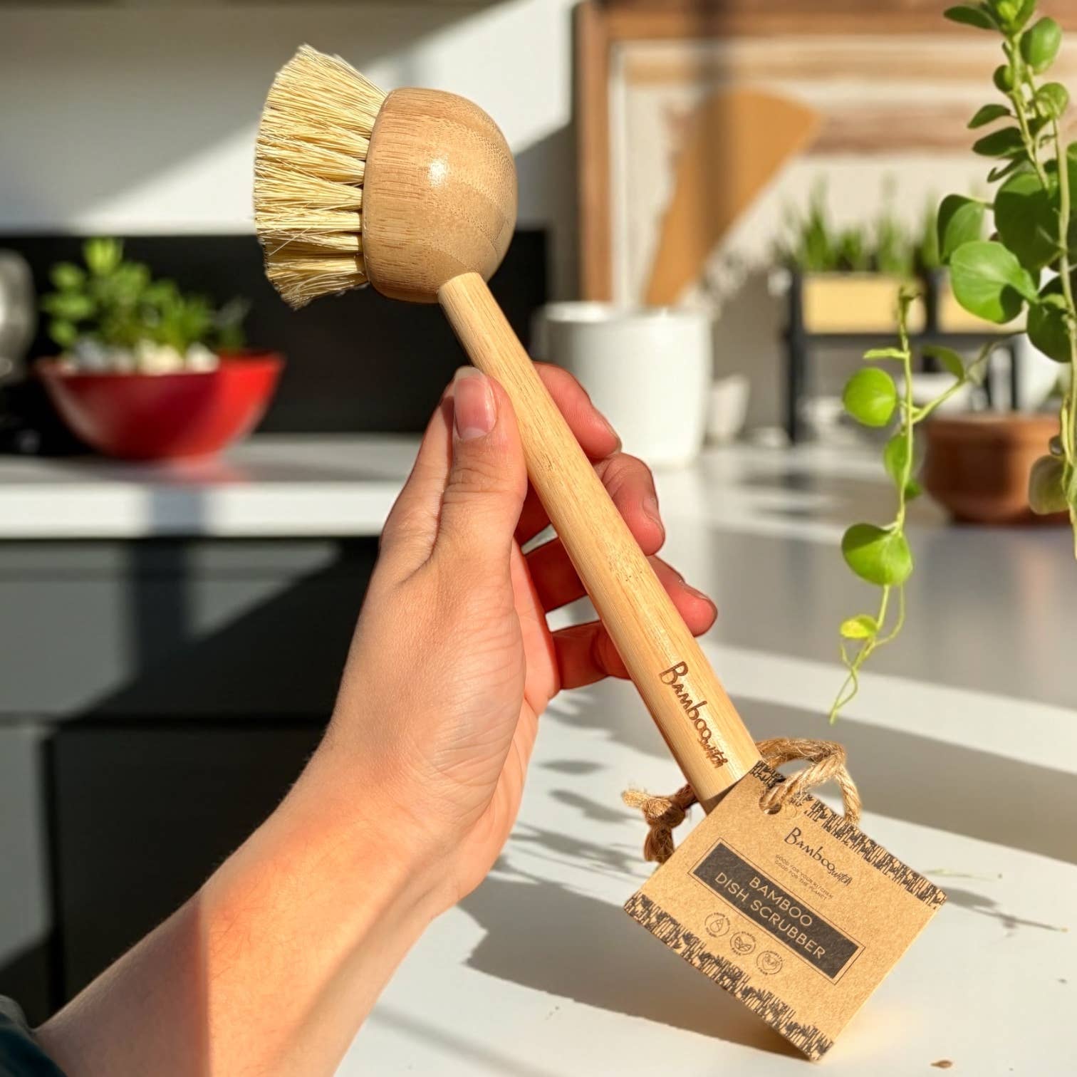 Bamboo Kitchen Dish Scrubber | Faire Market Bestseller