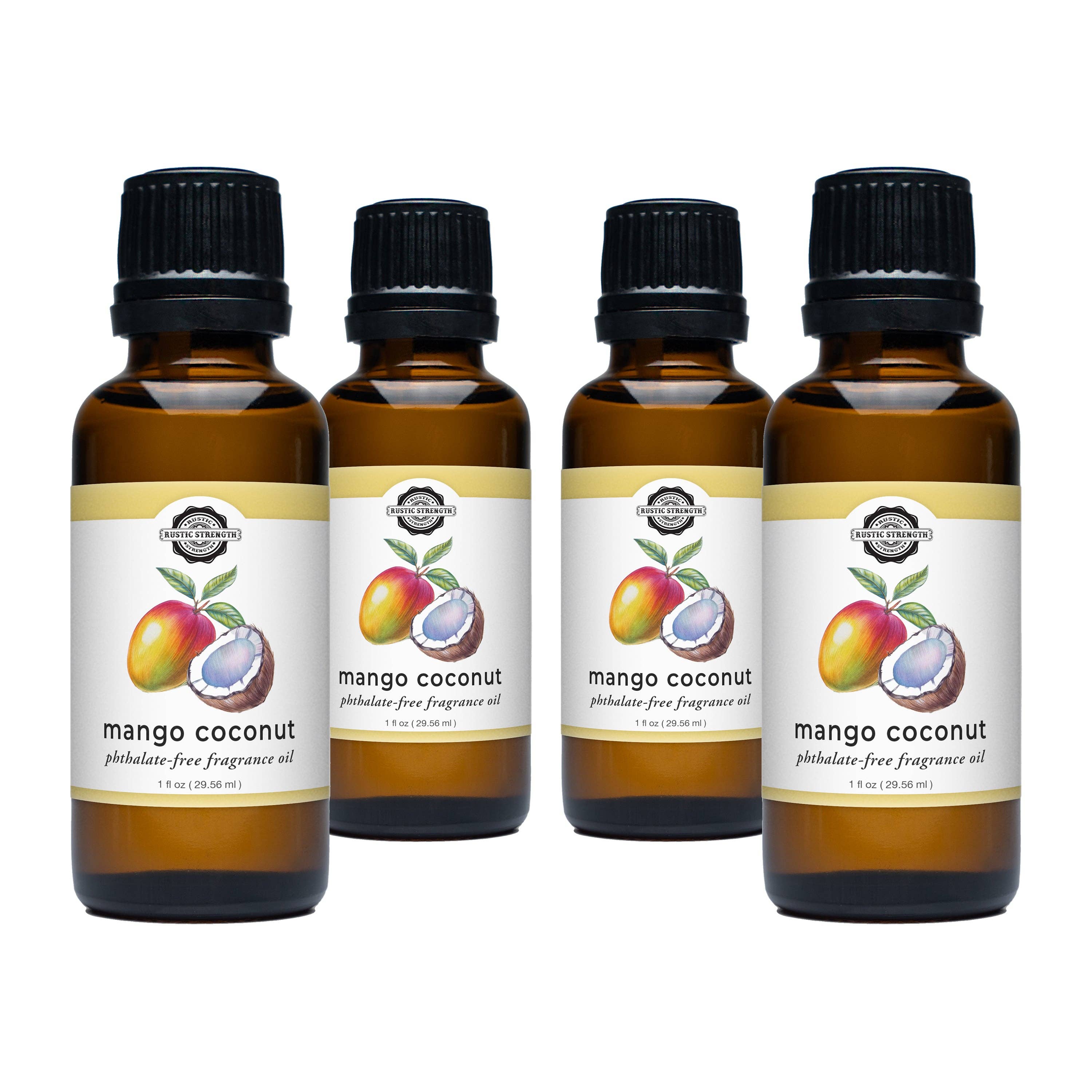 Mango Coconut Phthalate-Free Fragrance Oil: - 1 oz Glass Vials