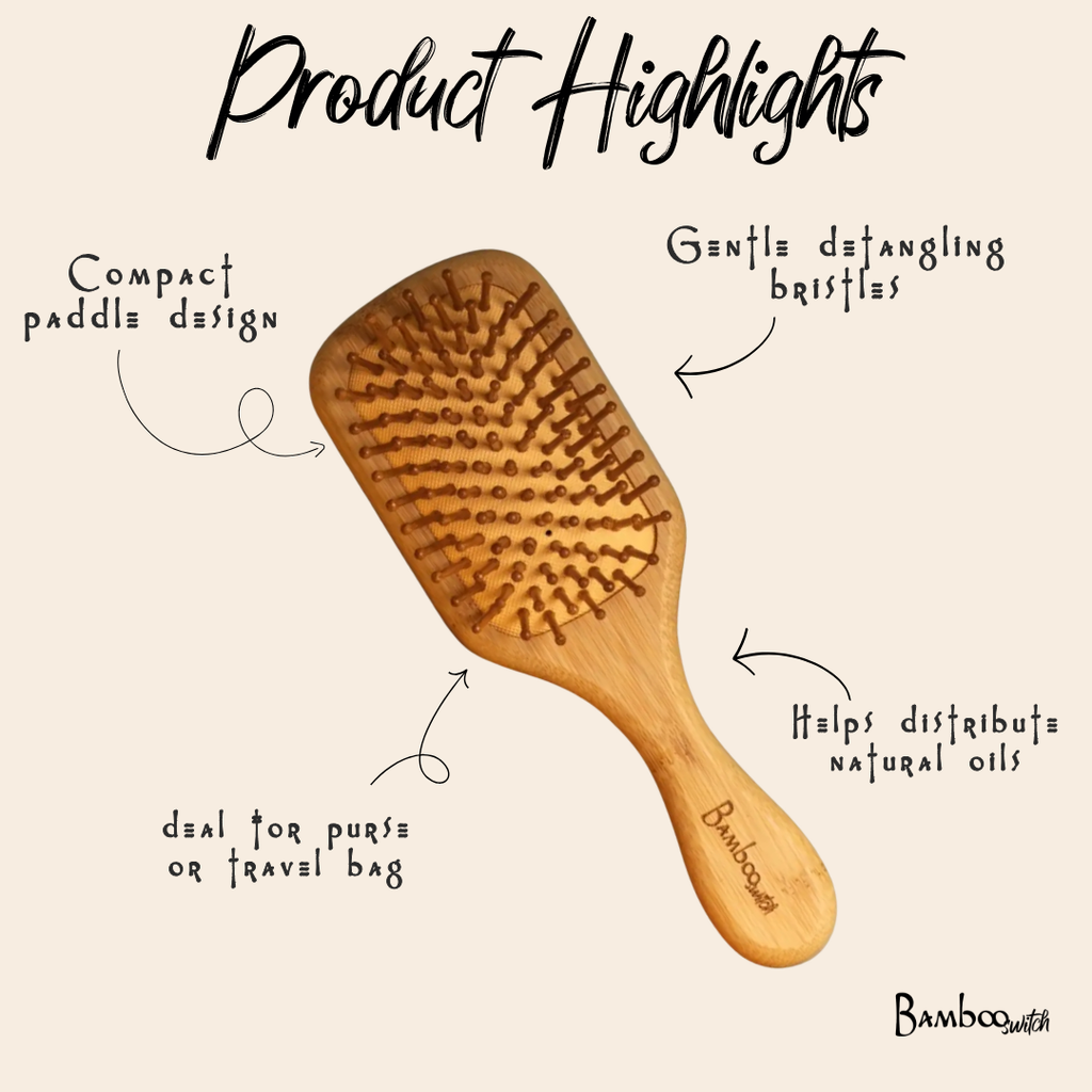 Bamboo Hairbrush | Small Paddle | Earth Day Bestseller
