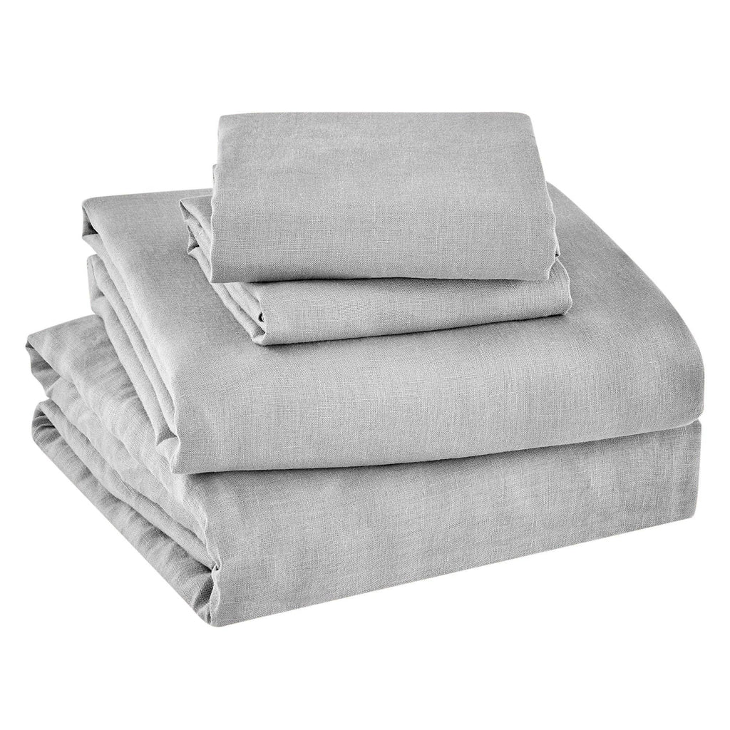 French Flax Washed Linen Sheet Set: White / Cal King