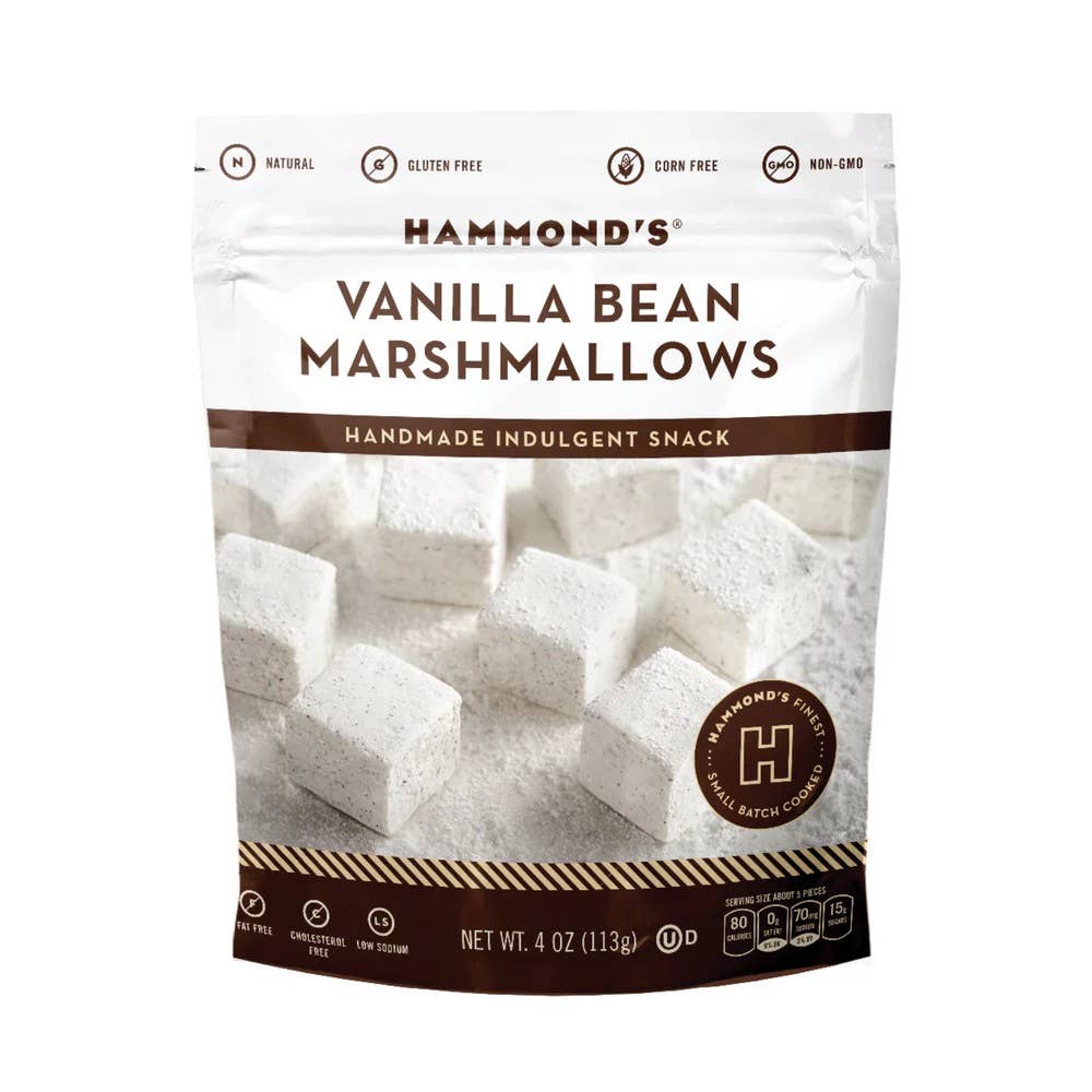 Handmade All-Natural Marshmallows - Vanilla Bean - 4 oz Bag