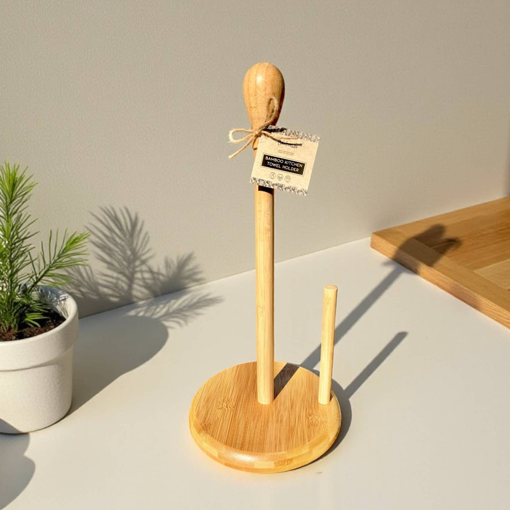 Bamboo Paper Towel Holder | Reusable Towels