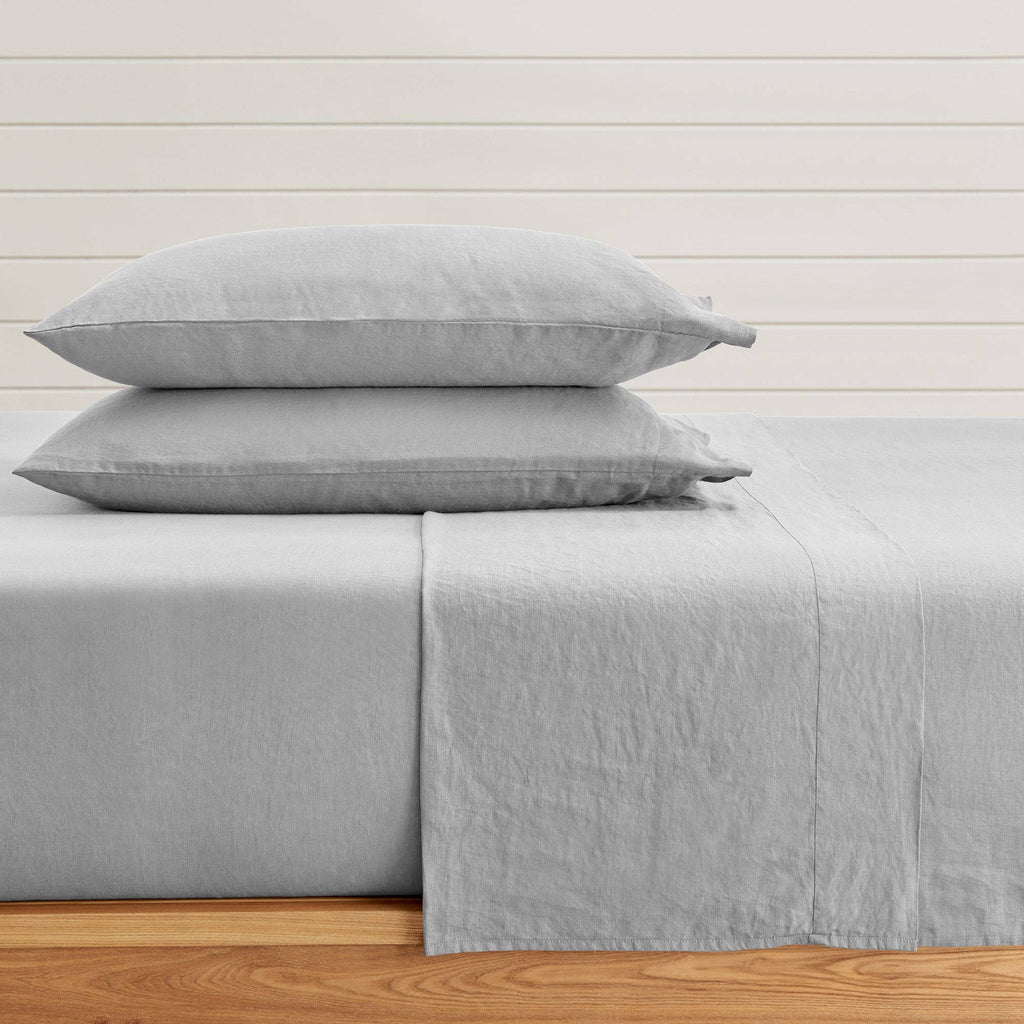 French Flax Washed Linen Sheet Set: White / Cal King