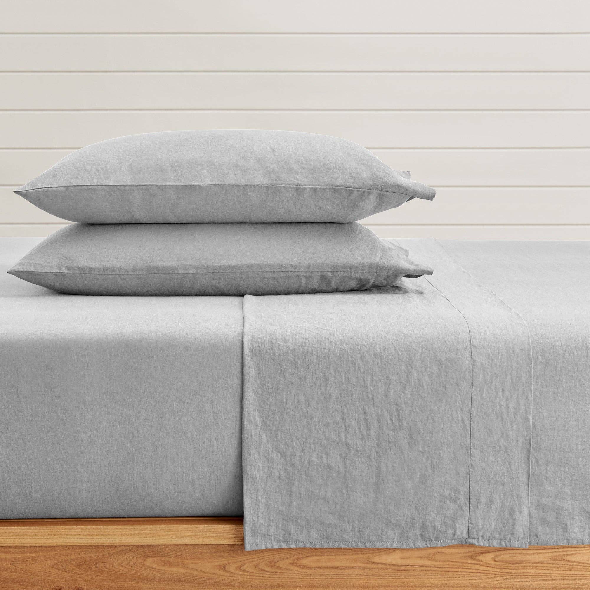 French Flax Washed Linen Sheet Set: White / Cal King