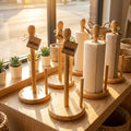 Bamboo Paper Towel Holder | Reusable Towels