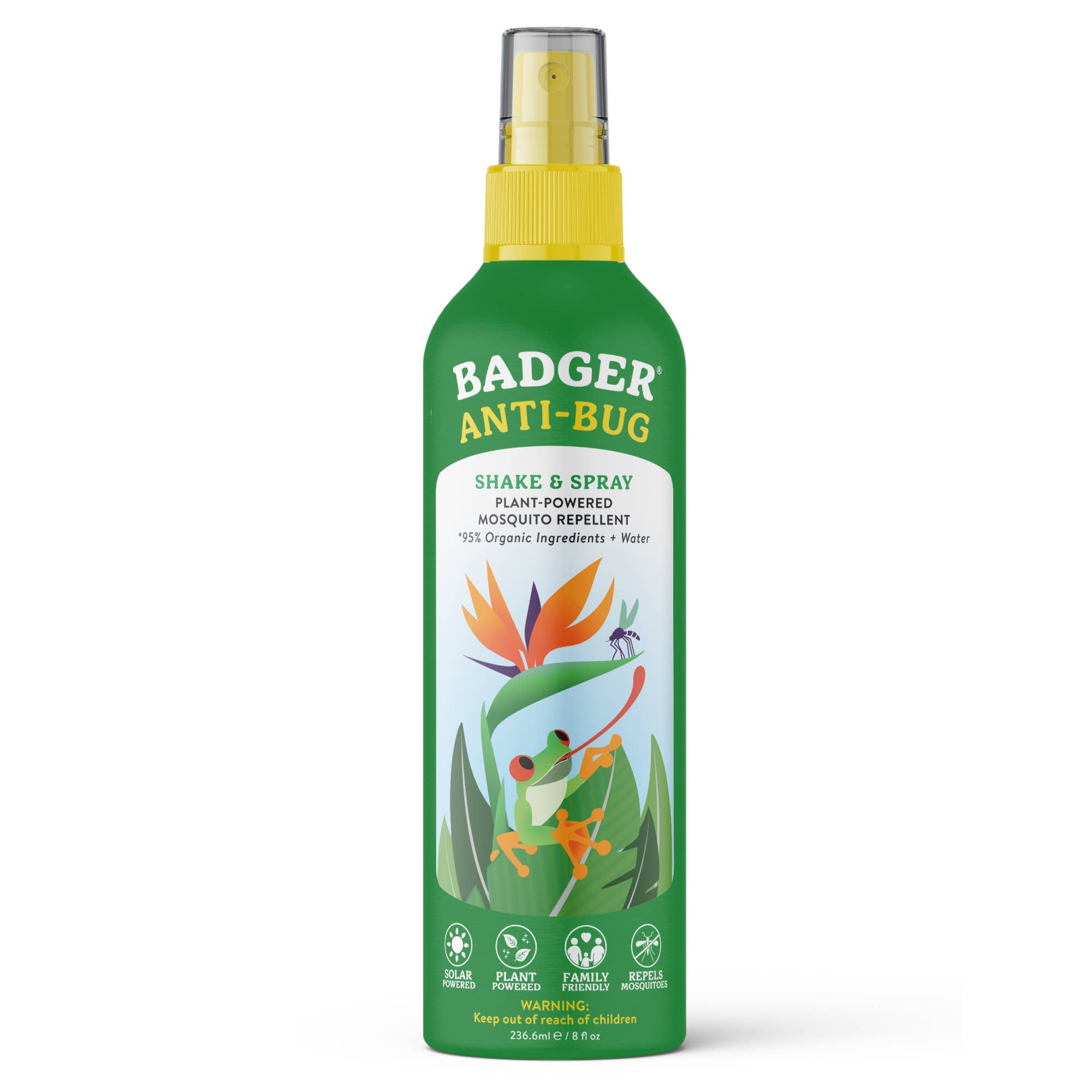 Badger Bug Spray, Mosquito Repellent, Organic & Deet-Free: 2.7 fl oz Aluminum Bottle