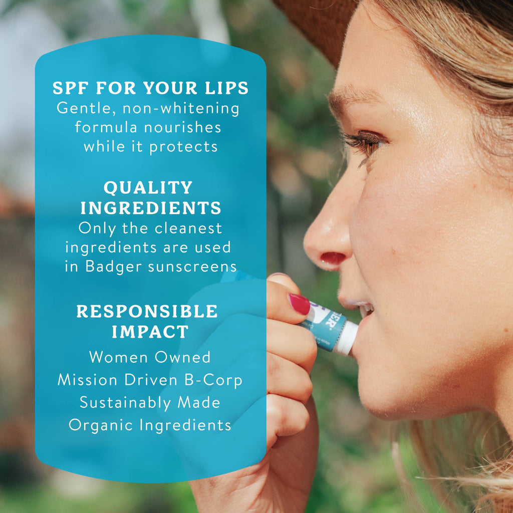 Badger Mineral Sunscreen Lip Balm SPF 15, Zinc Oxide 18ct: 18 x 0.15oz Sticks