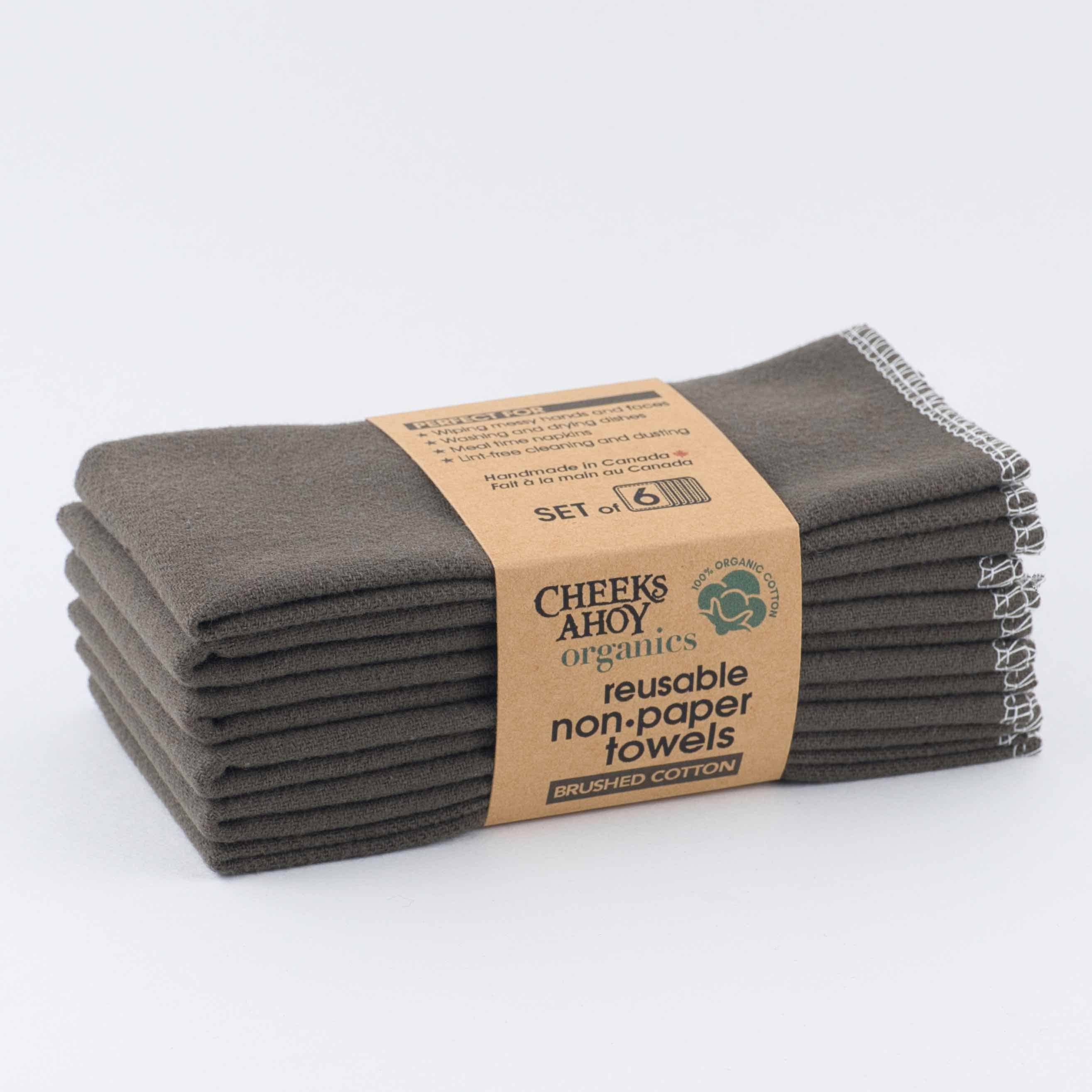 Non-Paper Towels - Organic Brushed Cotton : Oatmeal / 12-pk