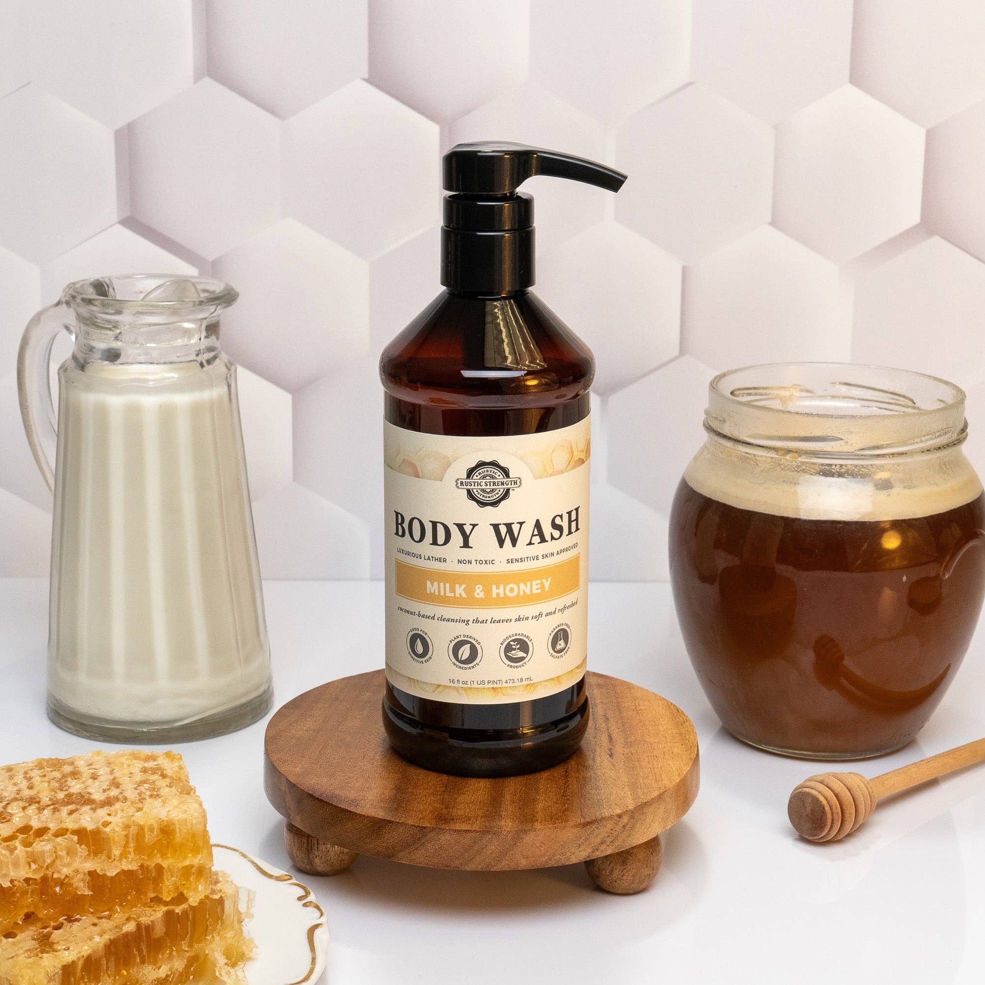 Moisturizing Body Wash | 16 oz Bottles: Milk & Honey