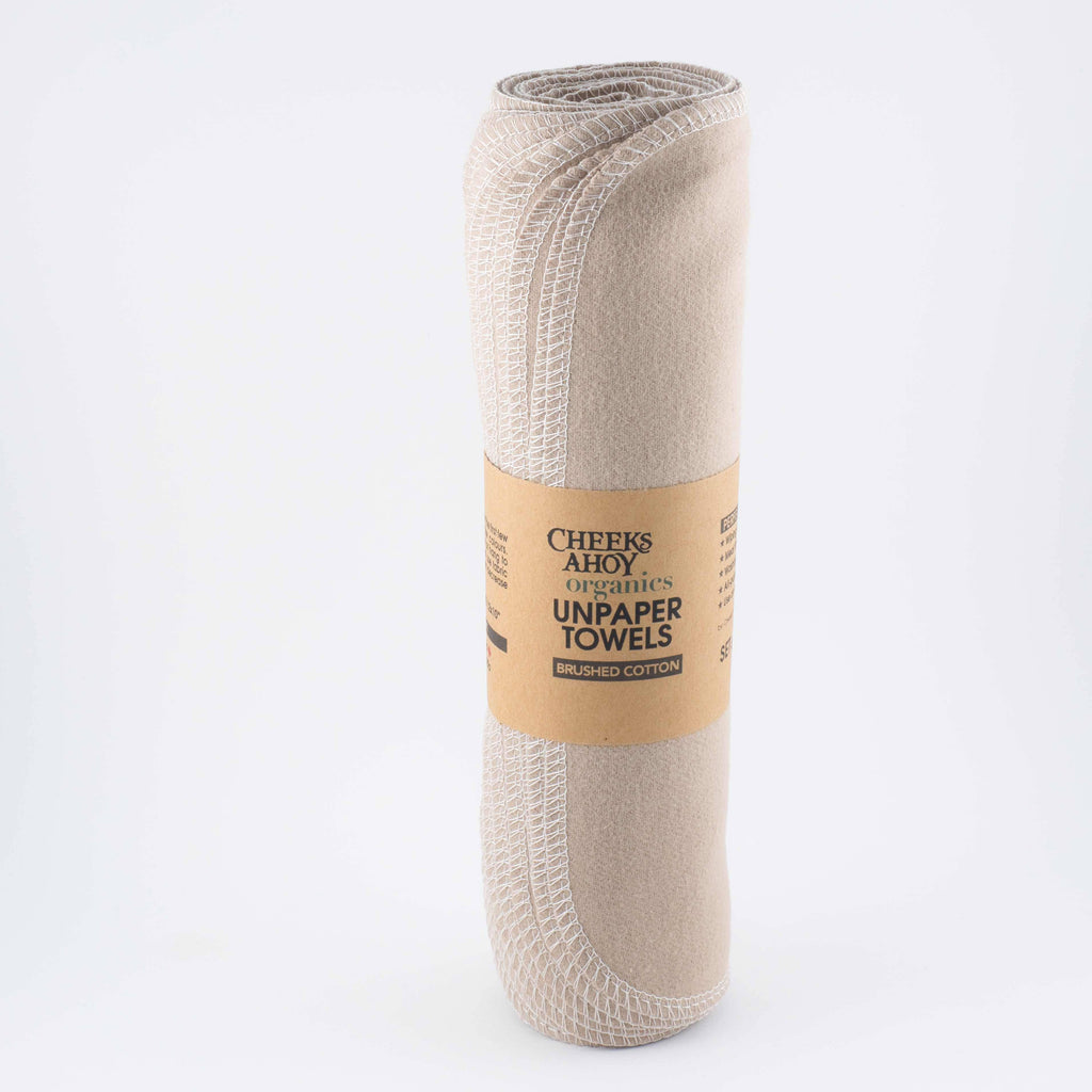 Non-Paper Towels - Organic Brushed Cotton : Earth Tones / 12-pk