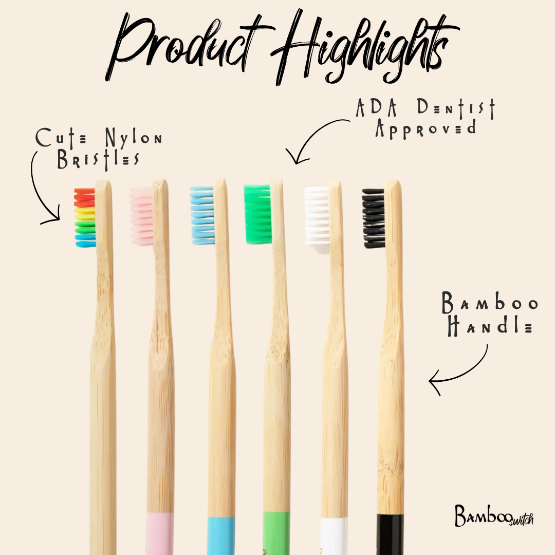 Adult Bamboo Toothbrush | Earth Day Bestseller: White