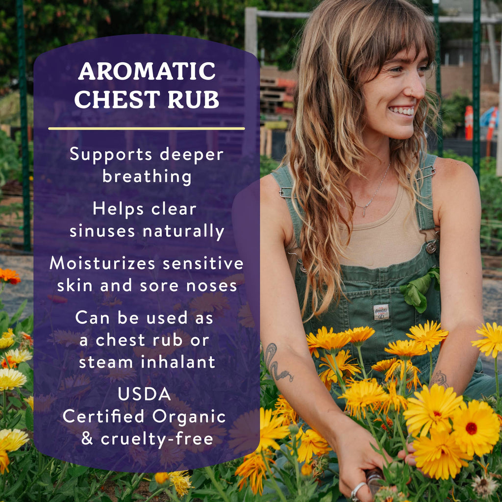 Badger Aromatic Chest Rub, Organic Chest Congestion Relief: 2 oz Tin