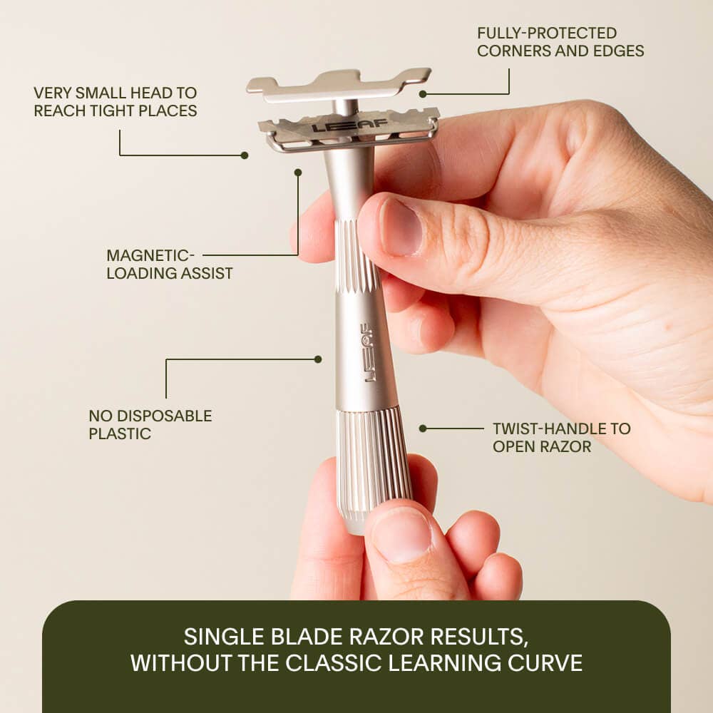 Leaf Single-Edge Razor - Twig & Thorn: Chrome / Twig