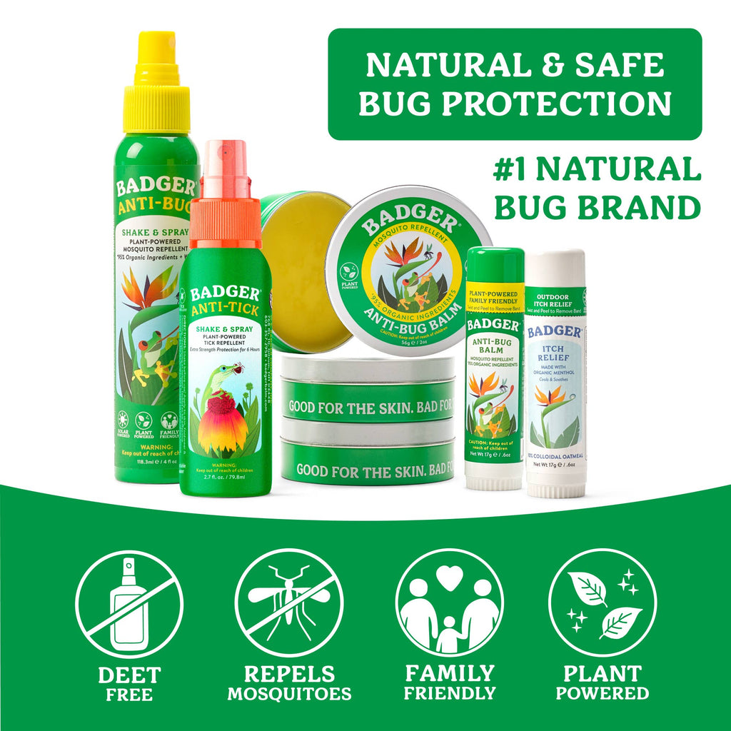 Badger Bug Spray, Mosquito Repellent, Organic & Deet-Free: 2.7 fl oz Aluminum Bottle