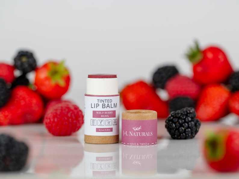 Natural Colored Lip Balms - 5 scents: Wild Berry Bless