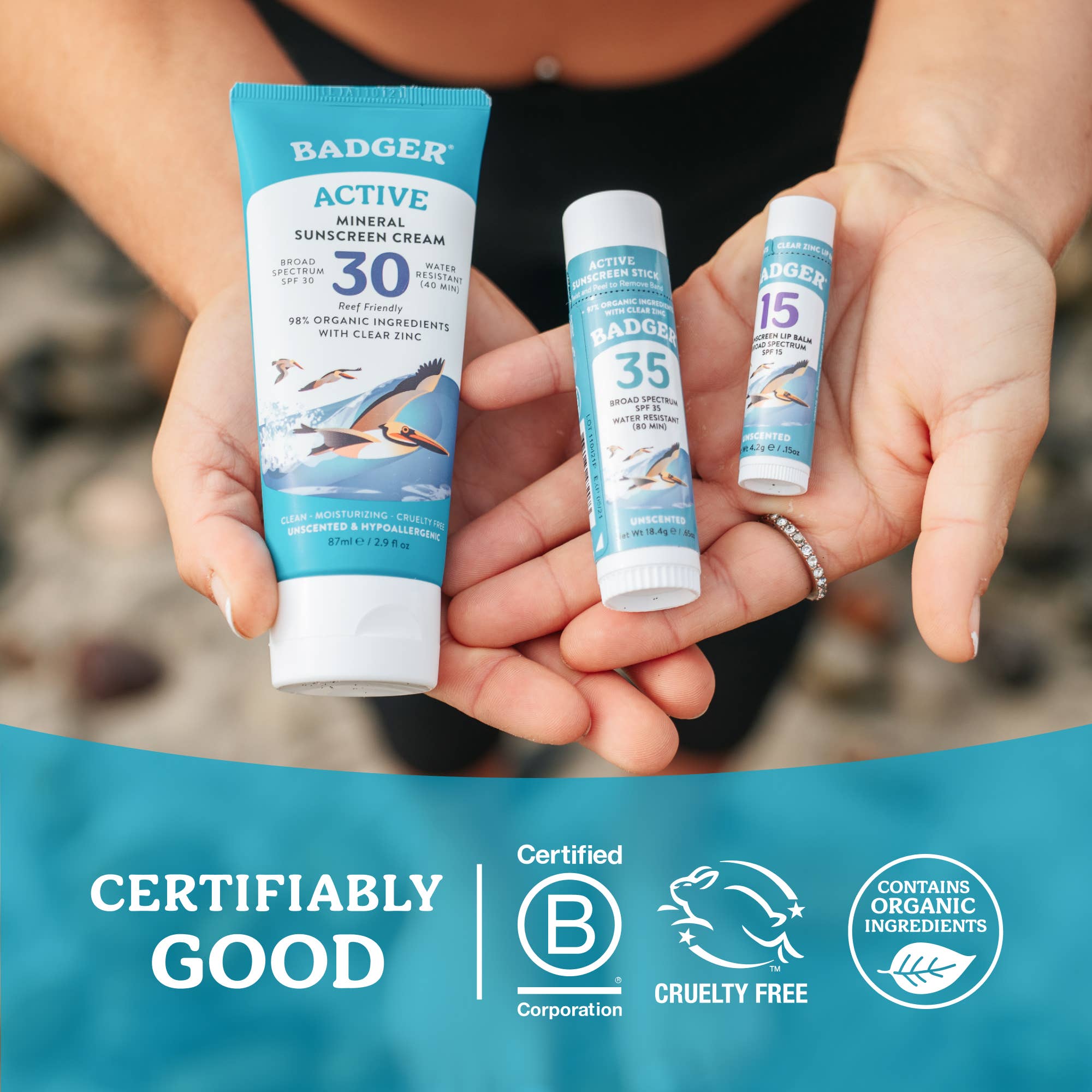 Badger Mineral Sunscreen Lip Balm SPF 15, Zinc Oxide 18ct: 18 x 0.15oz Sticks