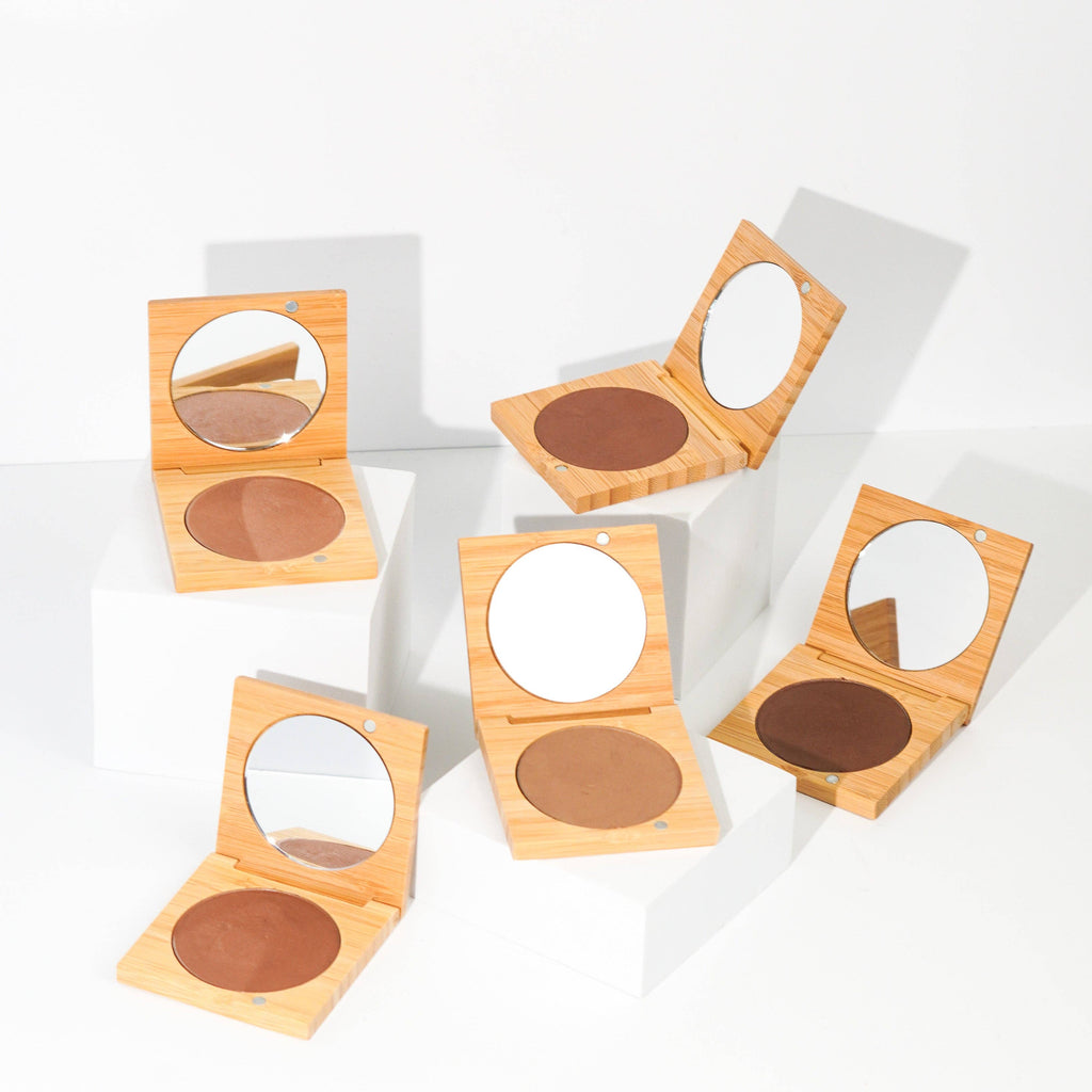 Cream Bronzer | Refillable Bamboo Compact: Light