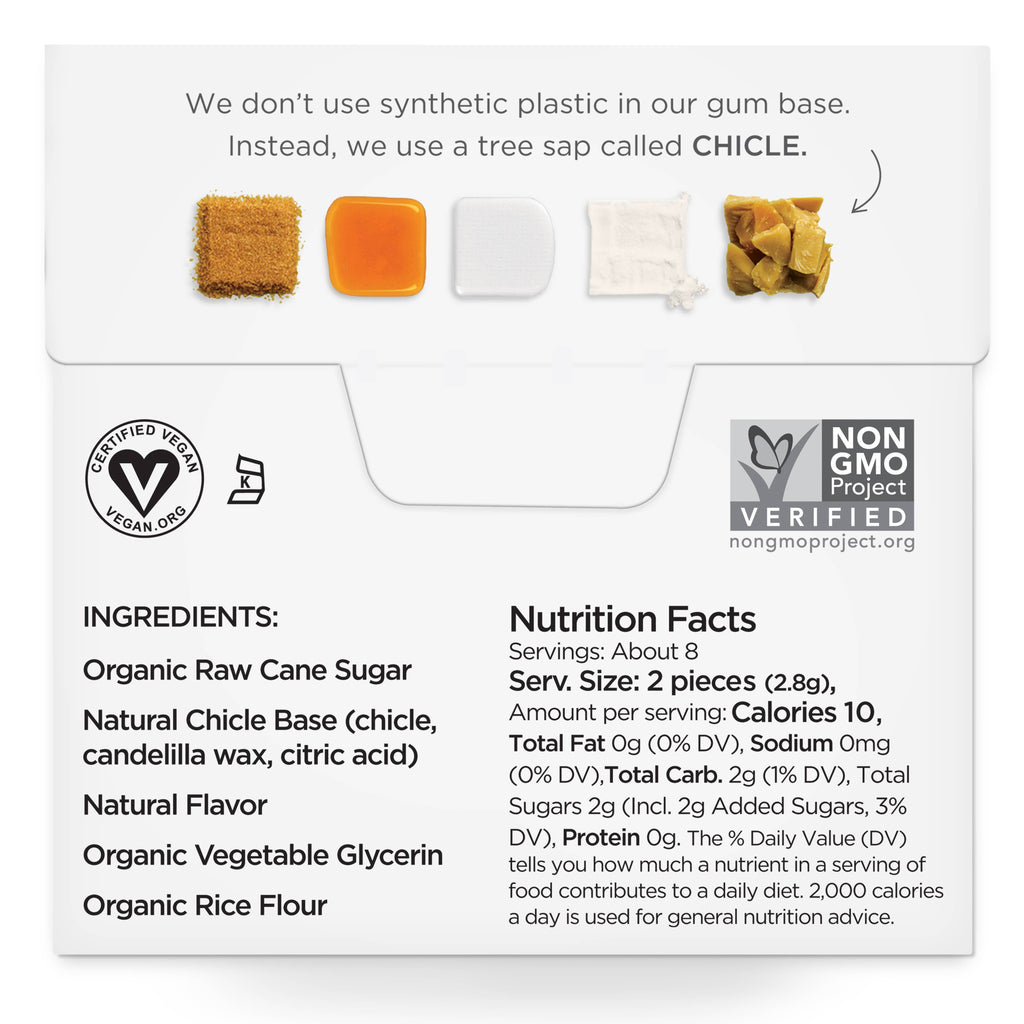 Maple Chewing Gum - Natural + Plastic-Free | 12 Pack