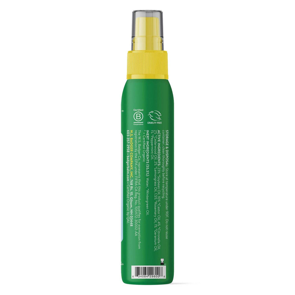 Badger Bug Spray, Mosquito Repellent, Organic & Deet-Free: 2.7 fl oz Aluminum Bottle
