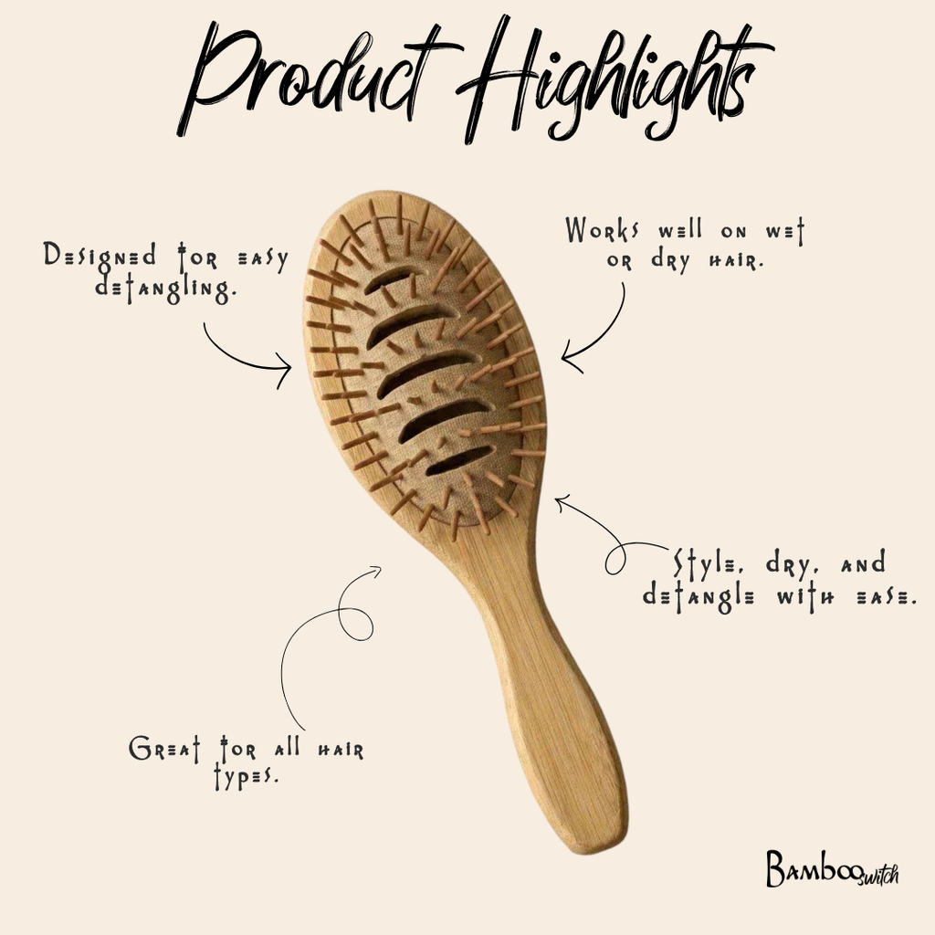 Bamboo Vented Wet Hair Brush | NEW