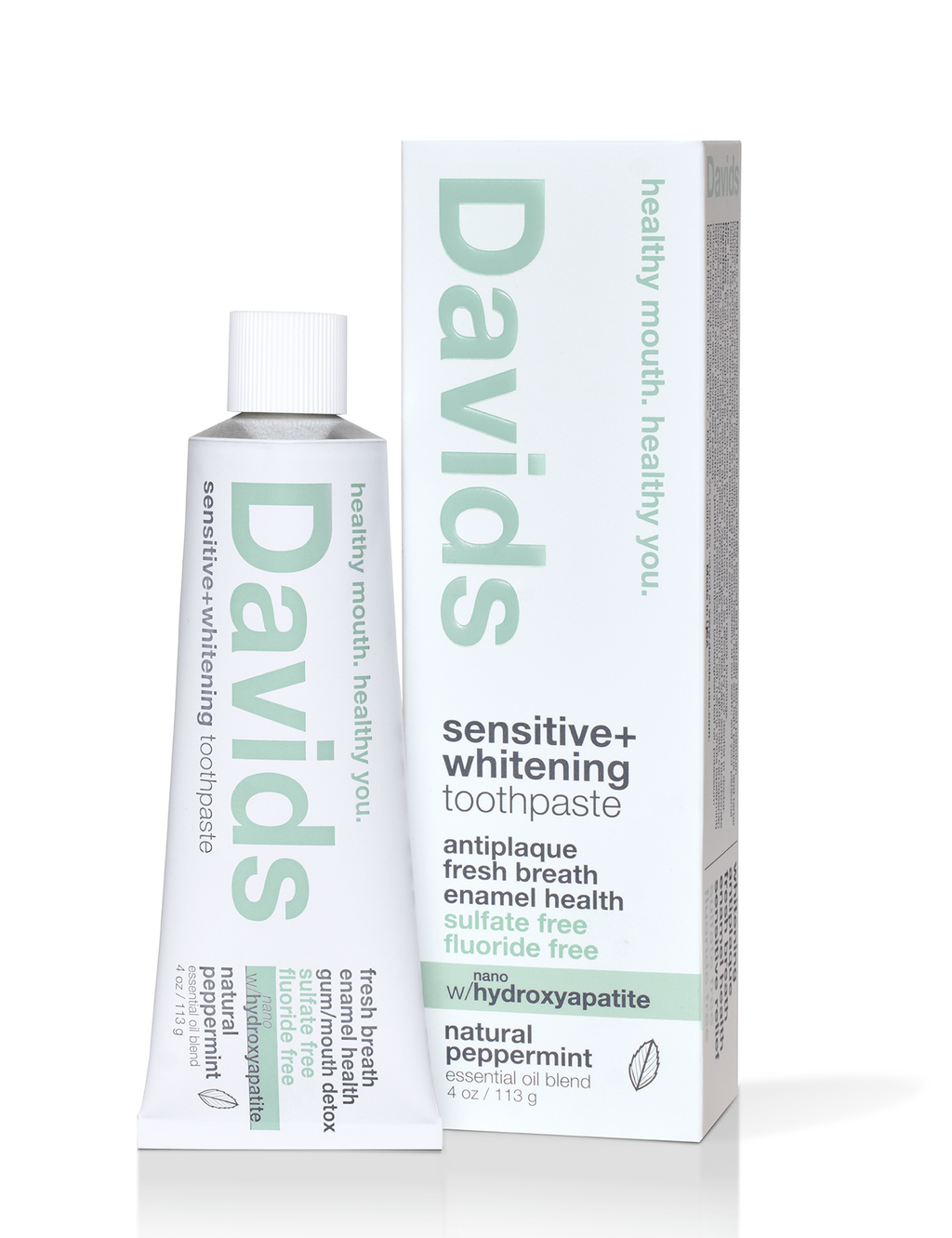 Davids sensitive+whitening nano-hydroxyapatite premium toothpaste / peppermint / 4 oz: Single / 4oz