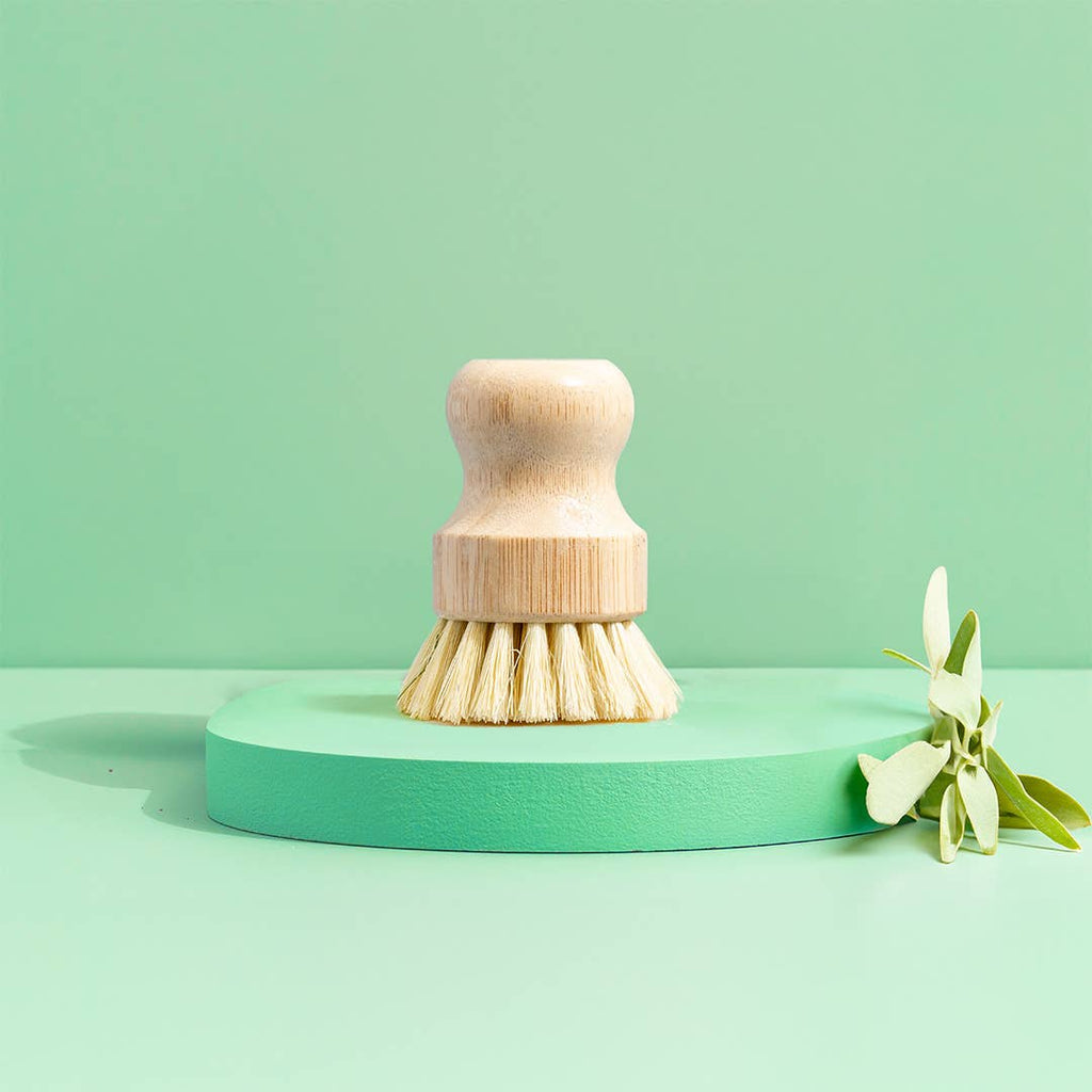 Dish Scrub Brush (Bamboo & Sisal) with Llama Logo
