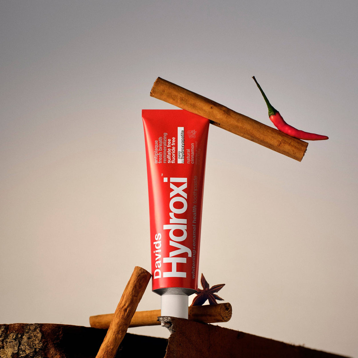 Davids Hydroxi™ whitening+enamel health nano hydroxyapatite premium toothpaste / cinnamon