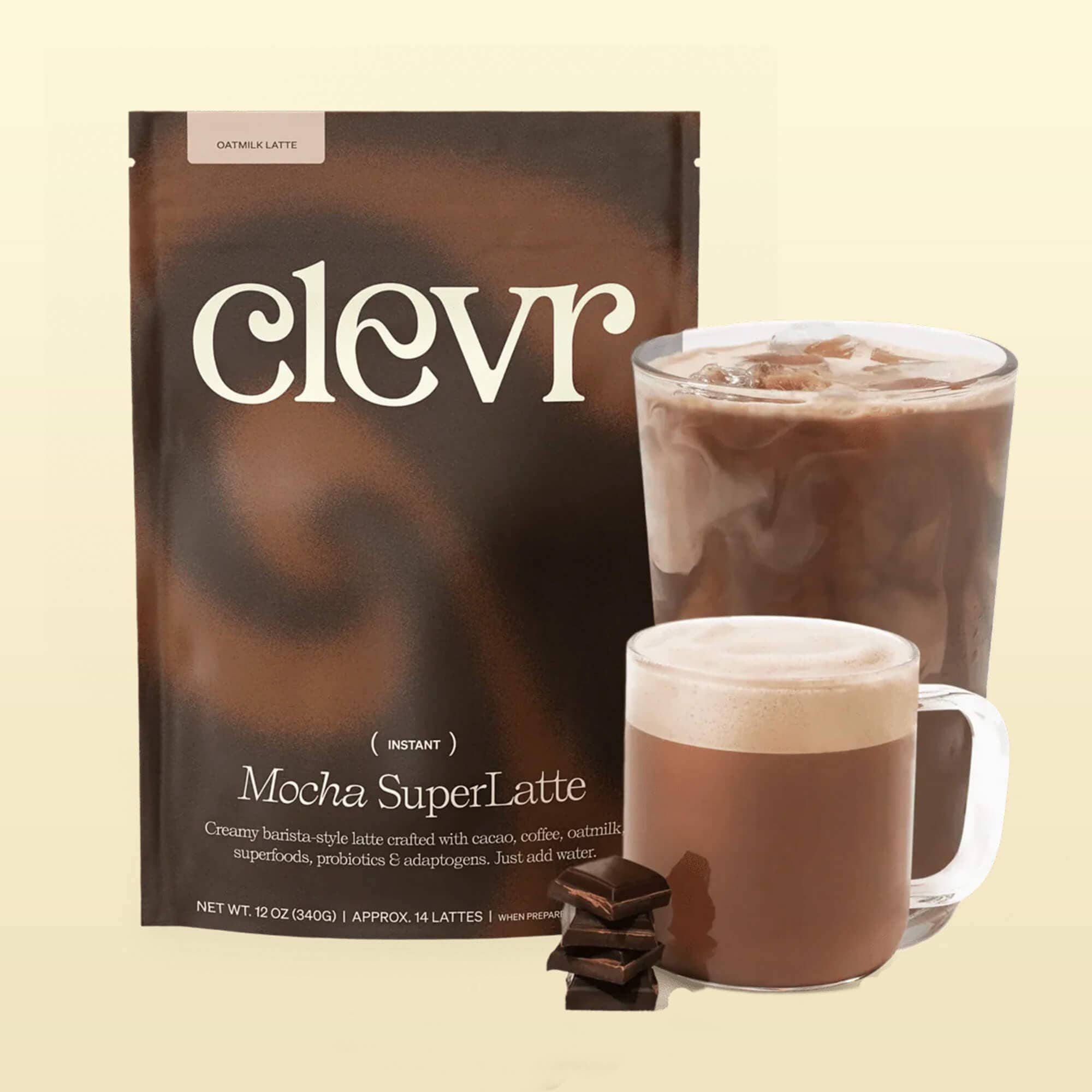 Mocha SuperLatte (14 Servings) | Instant Mocha Latte with Adaptogens, Mushrooms and Probiotics